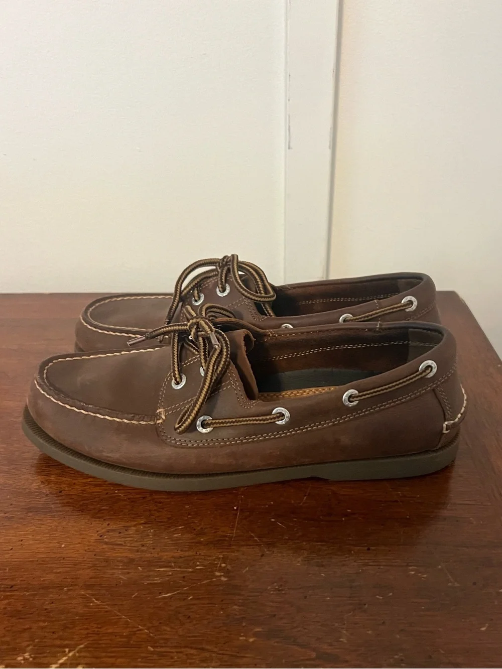 Men's Brown Leather Dockers Boat Shoes size 7.5